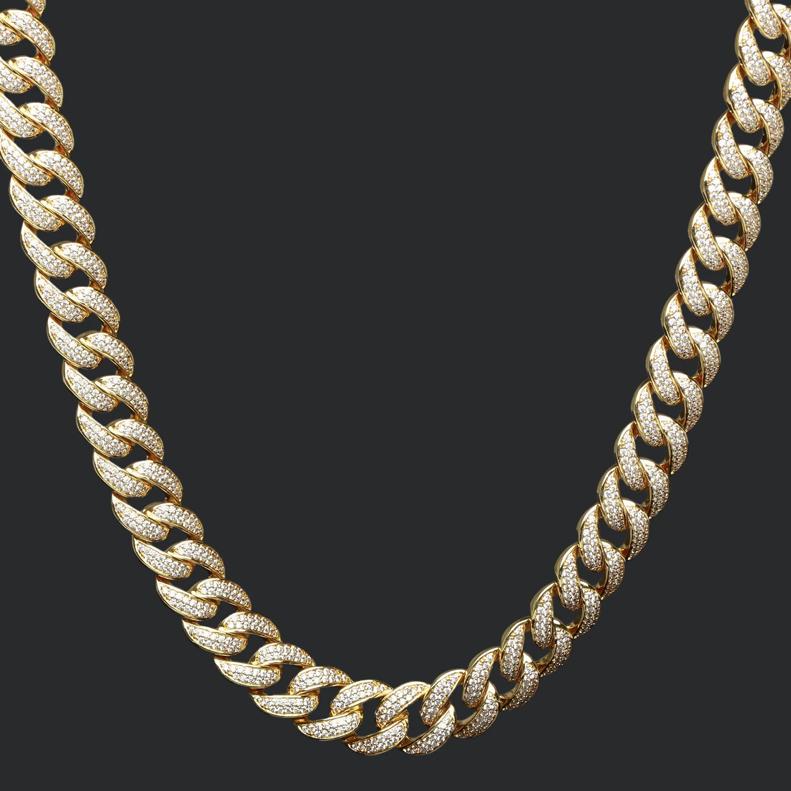 12mm Crescent Moon Cuban Chain