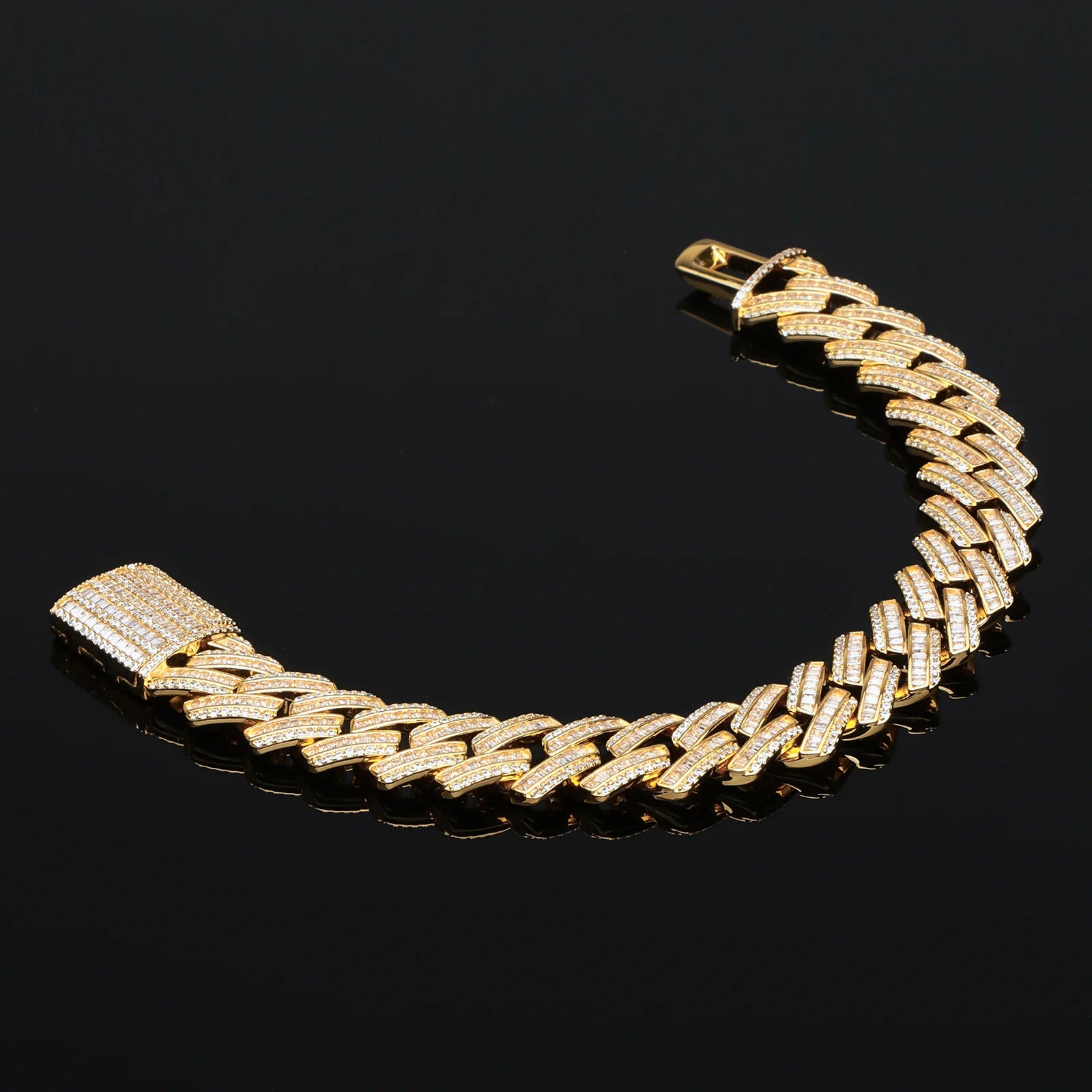 16mm Vintage Rectangular Cut Cuban Bracelet