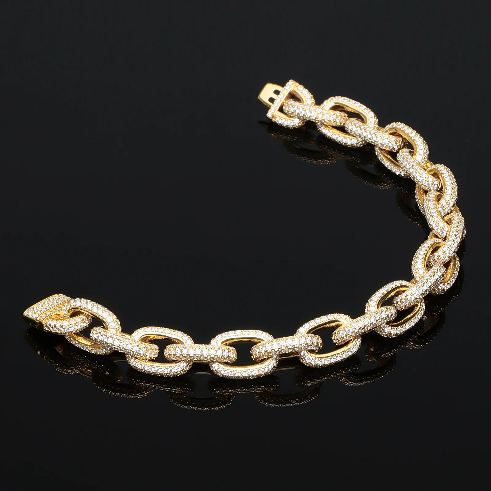 10mm O Cross Chain Cuban Bracelet