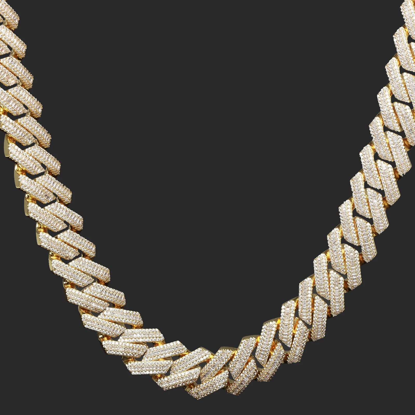 16mm Baguette Diamond Cuban Chain