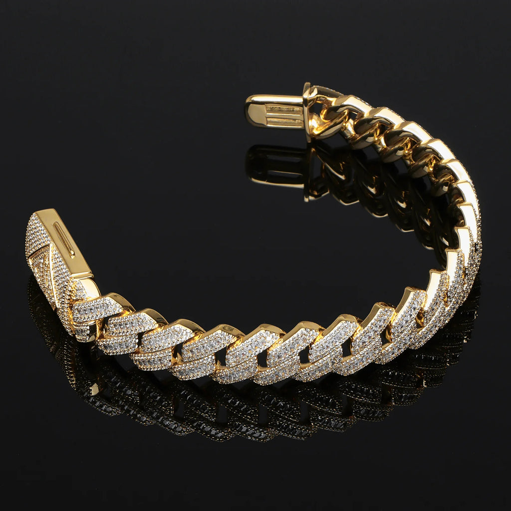 15mm Superman Pattern Cuban Bracelet