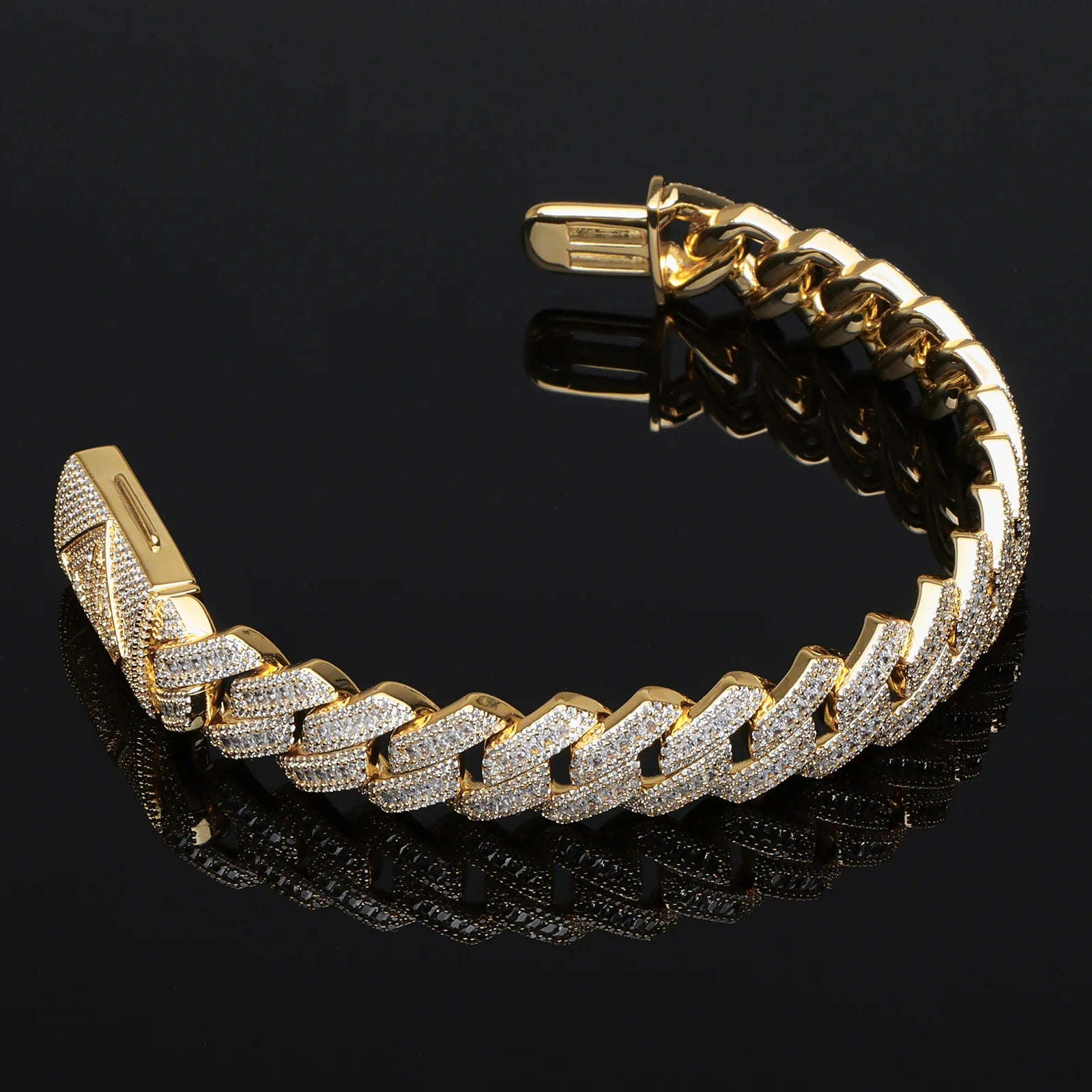 15mm Superman Pattern Cuban Bracelet