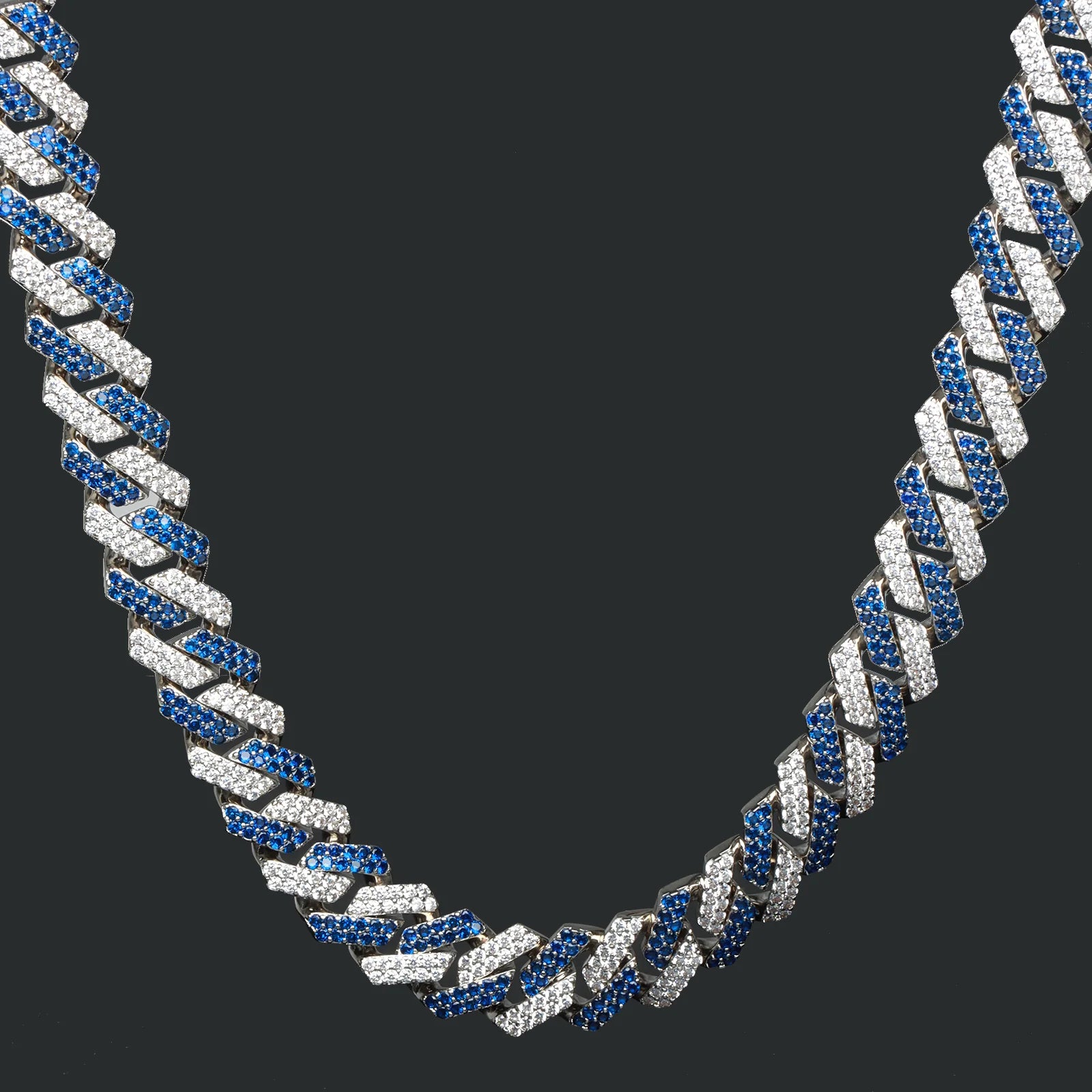 18mm Blue & White Cuban Chain