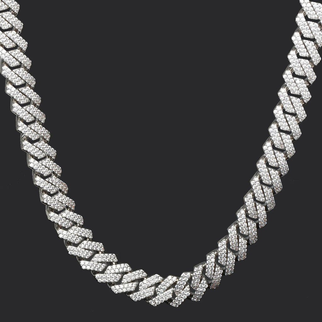 18mm Blue & White Cuban Chain