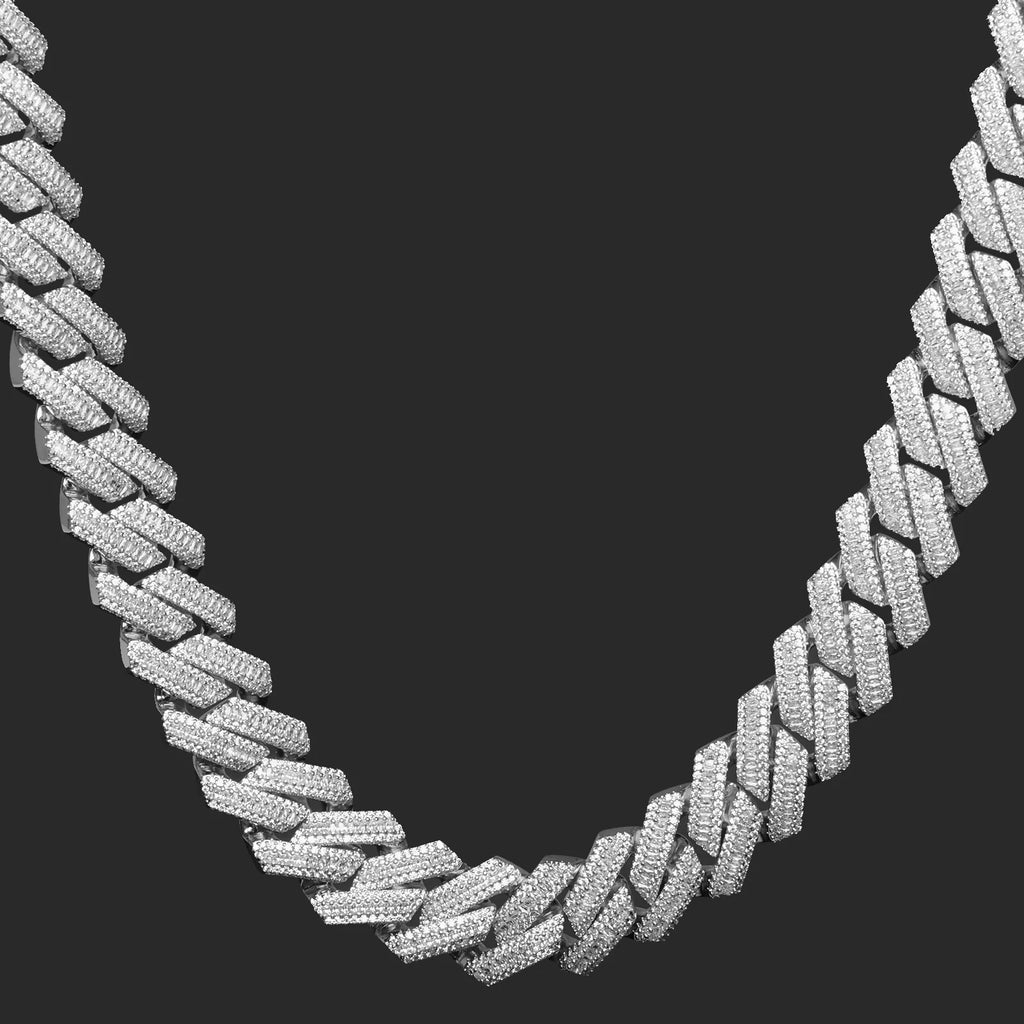 16mm Baguette Diamond Cuban Chain
