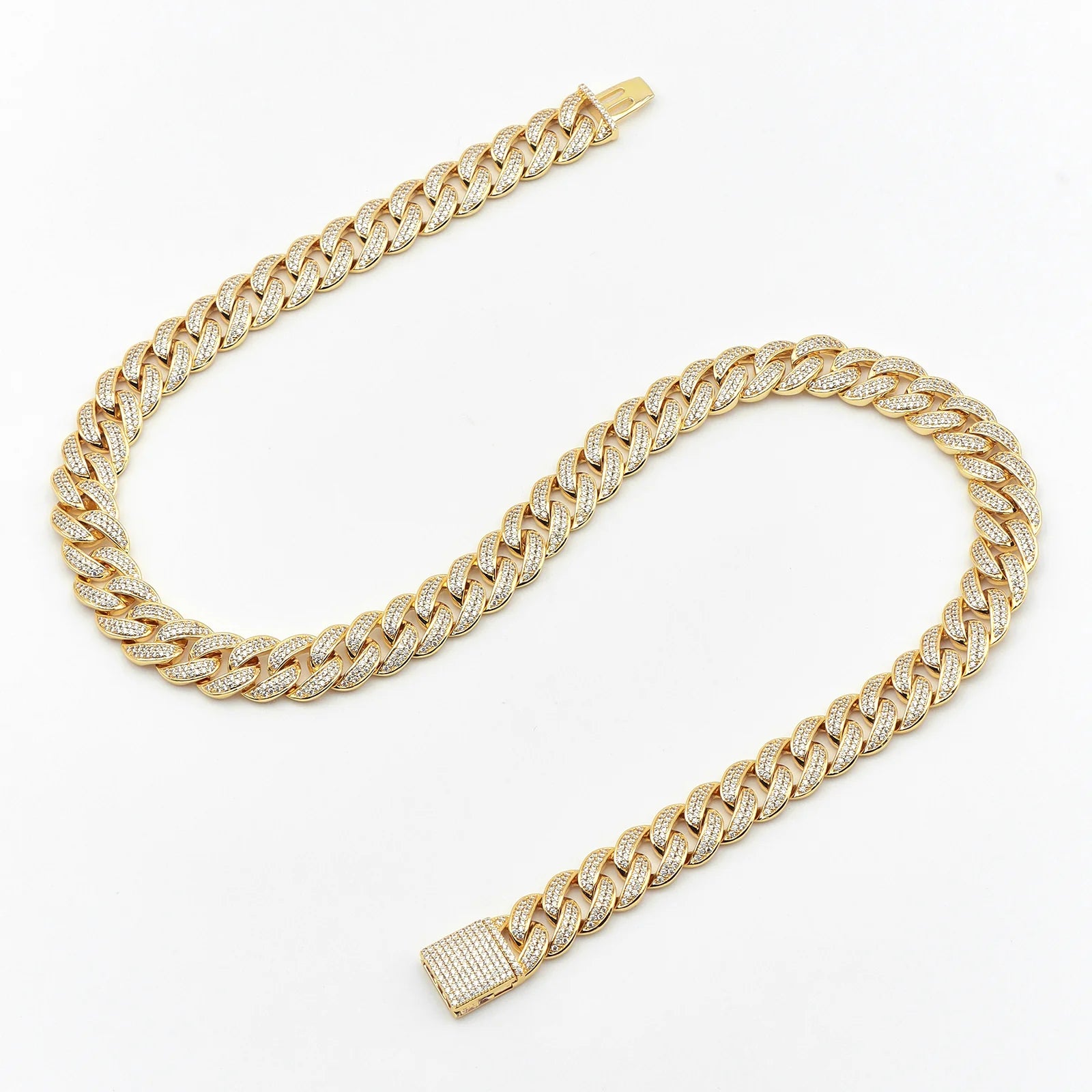 12mm Crescent Moon Cuban Chain