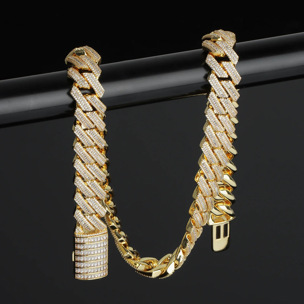 16mm Baguette Diamond Cuban Chain