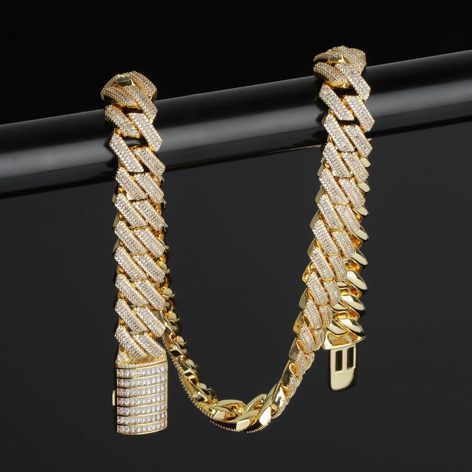 16mm Baguette Diamond Cuban Chain