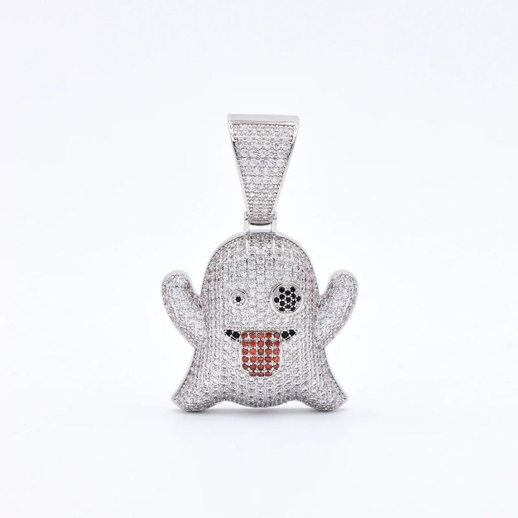 Tongue Out Ghost Small Pendant