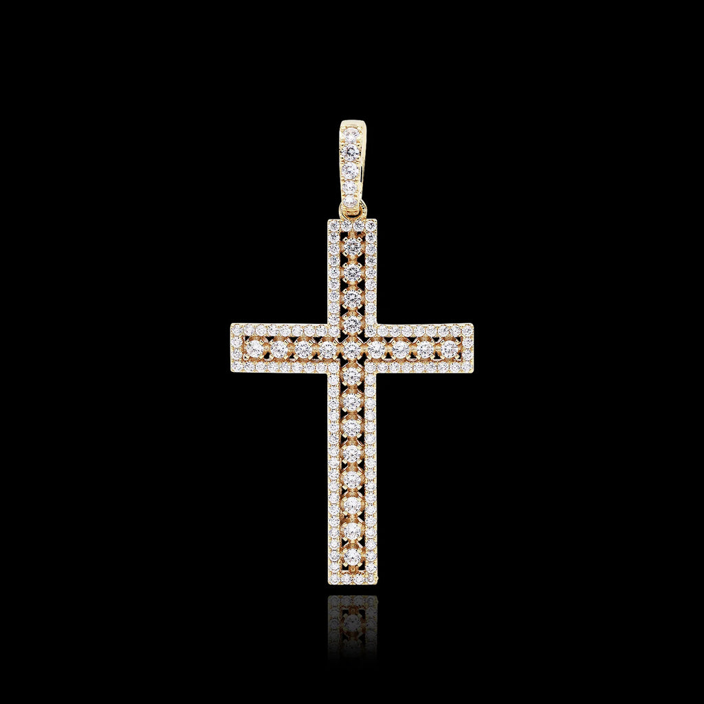 Golden Openwork Cross Pendant