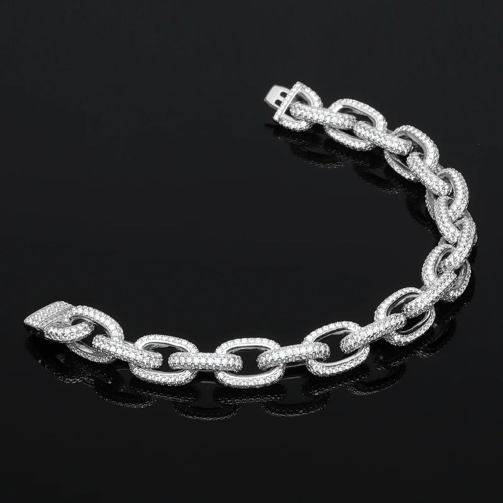 10mm O Cross Chain Cuban Bracelet