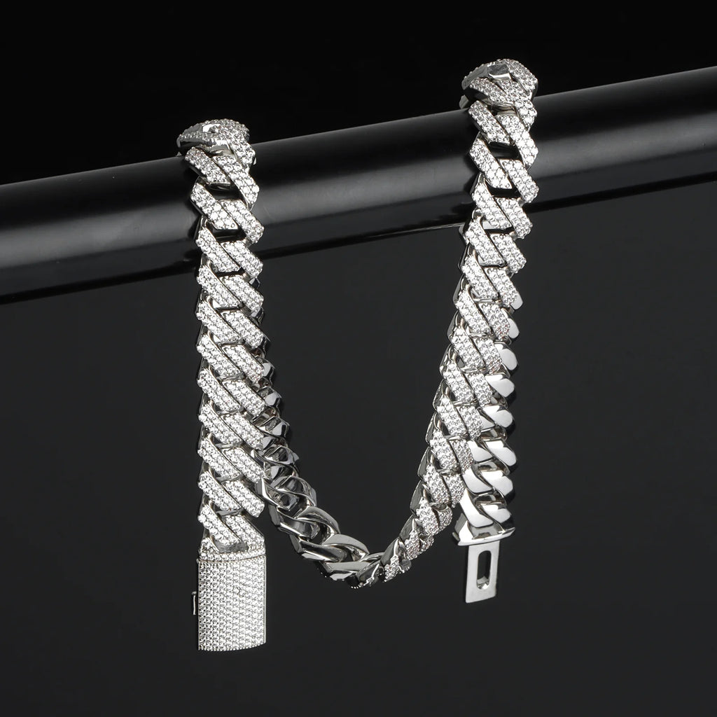 18mm Blue & White Cuban Chain
