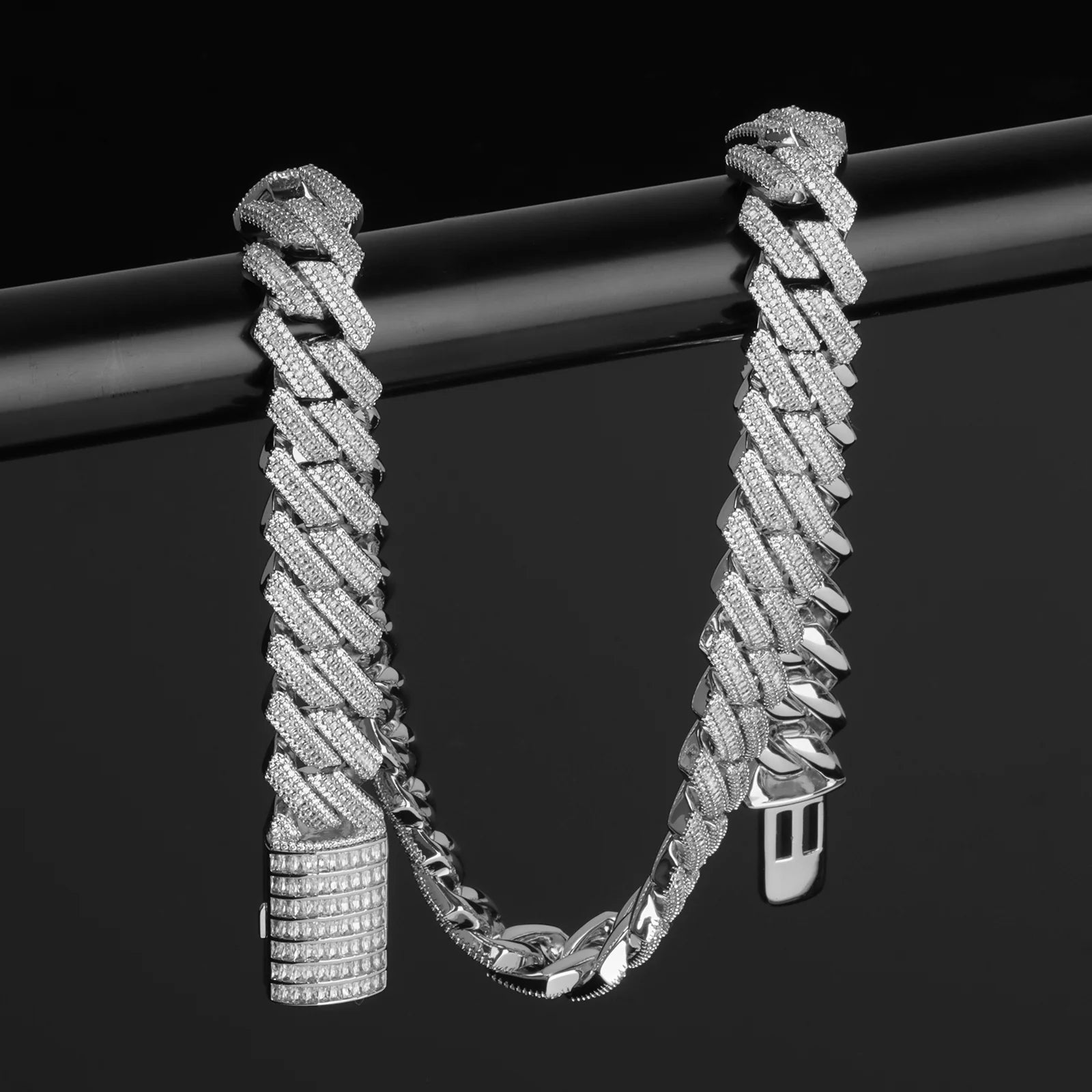 16mm Baguette Diamond Cuban Chain