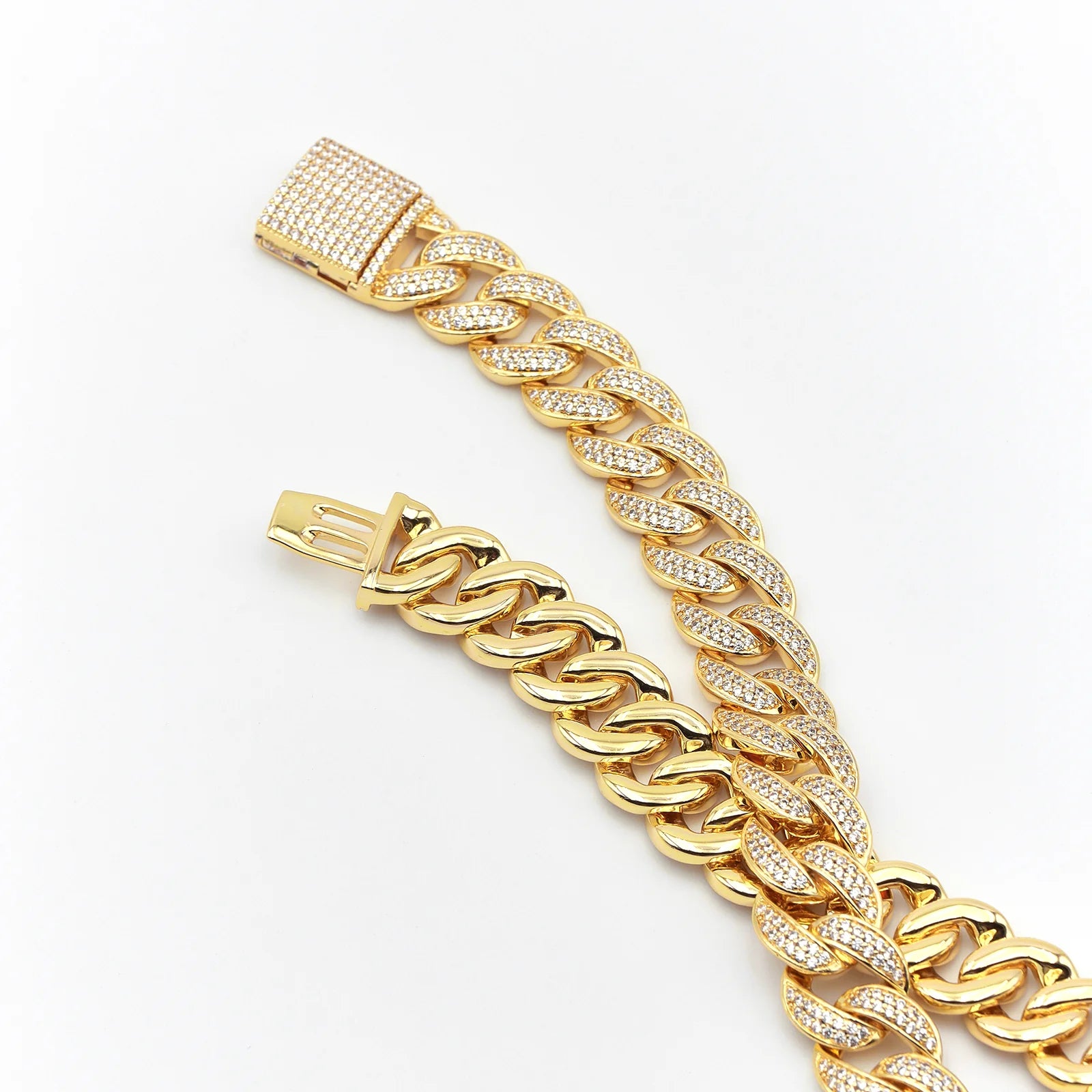 12mm Crescent Moon Cuban Chain