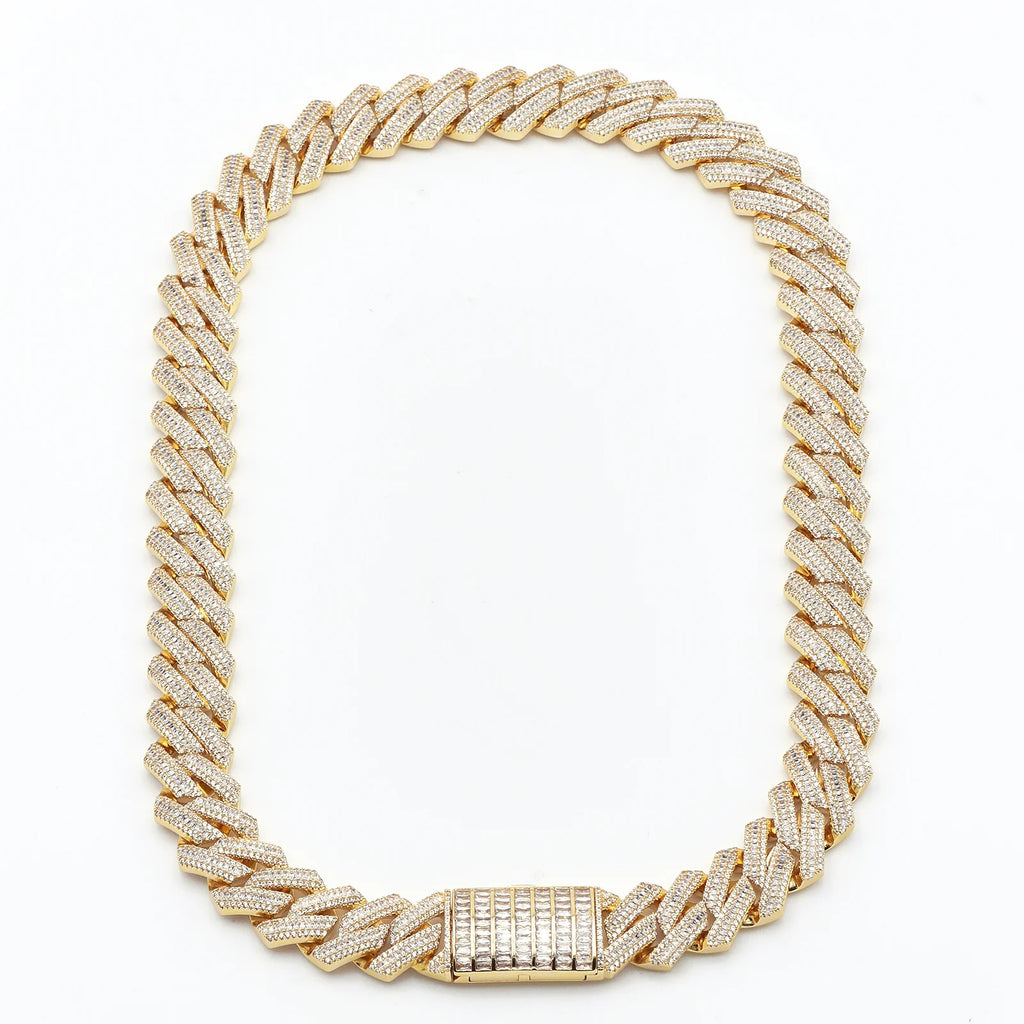16mm Baguette Diamond Cuban Chain