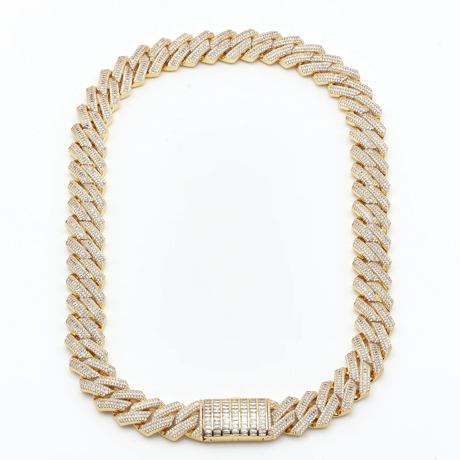 16mm Baguette Diamond Cuban Chain
