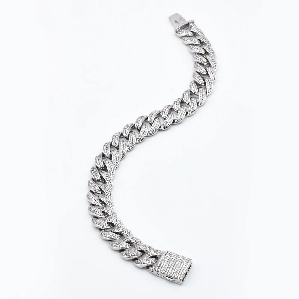 12mm Crescent Moon Cuban Bracelet