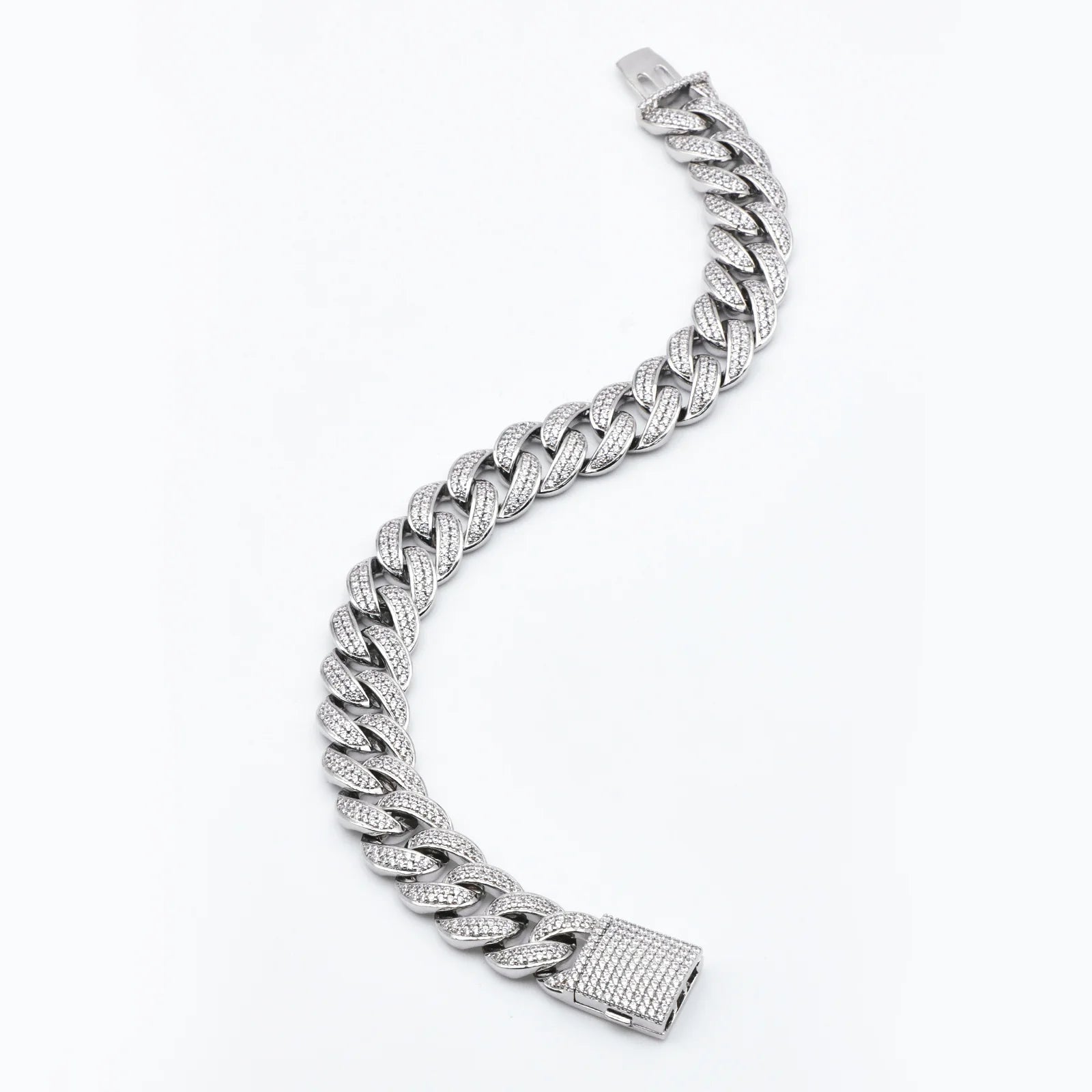 12mm Crescent Moon Cuban Bracelet