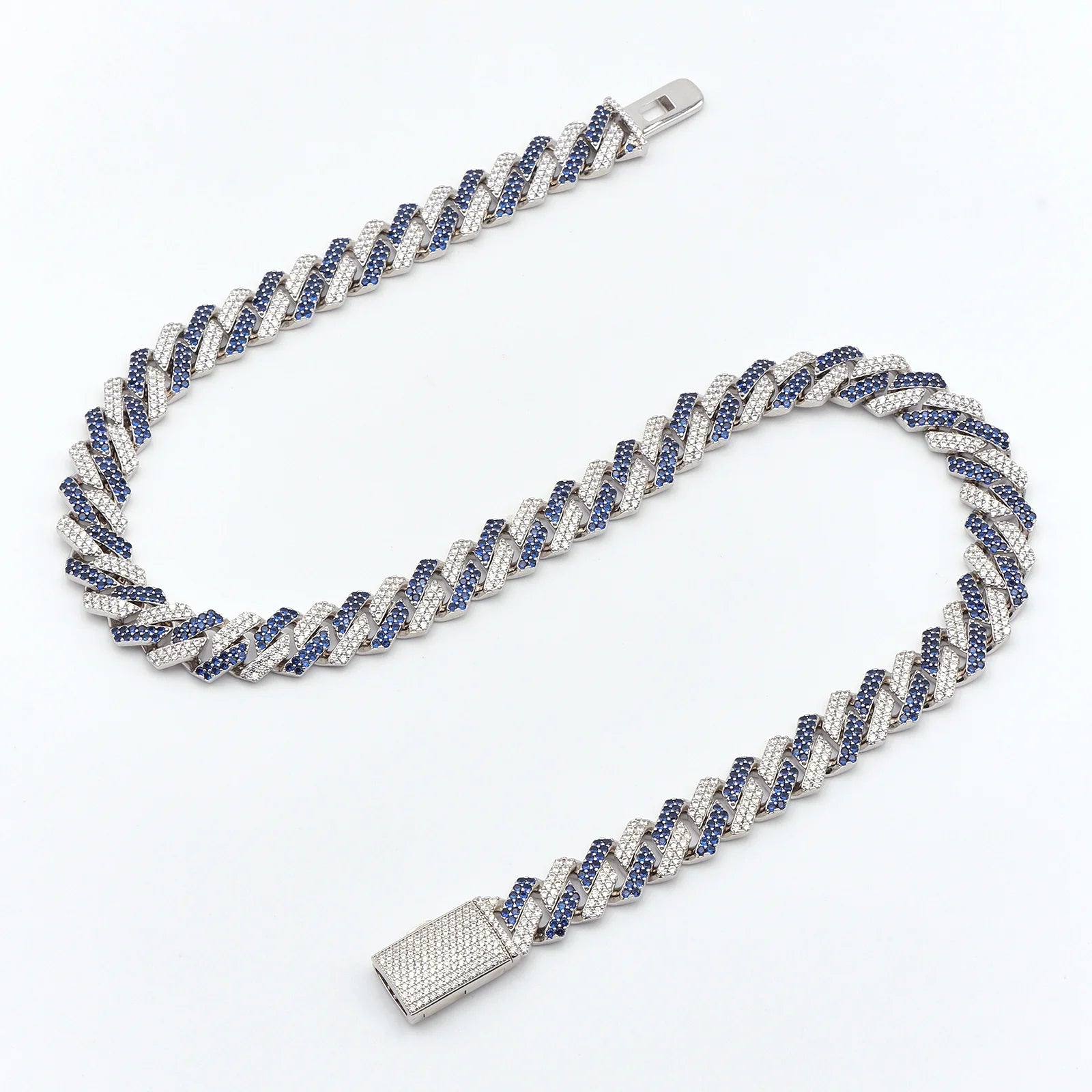 18mm Blue & White Cuban Chain