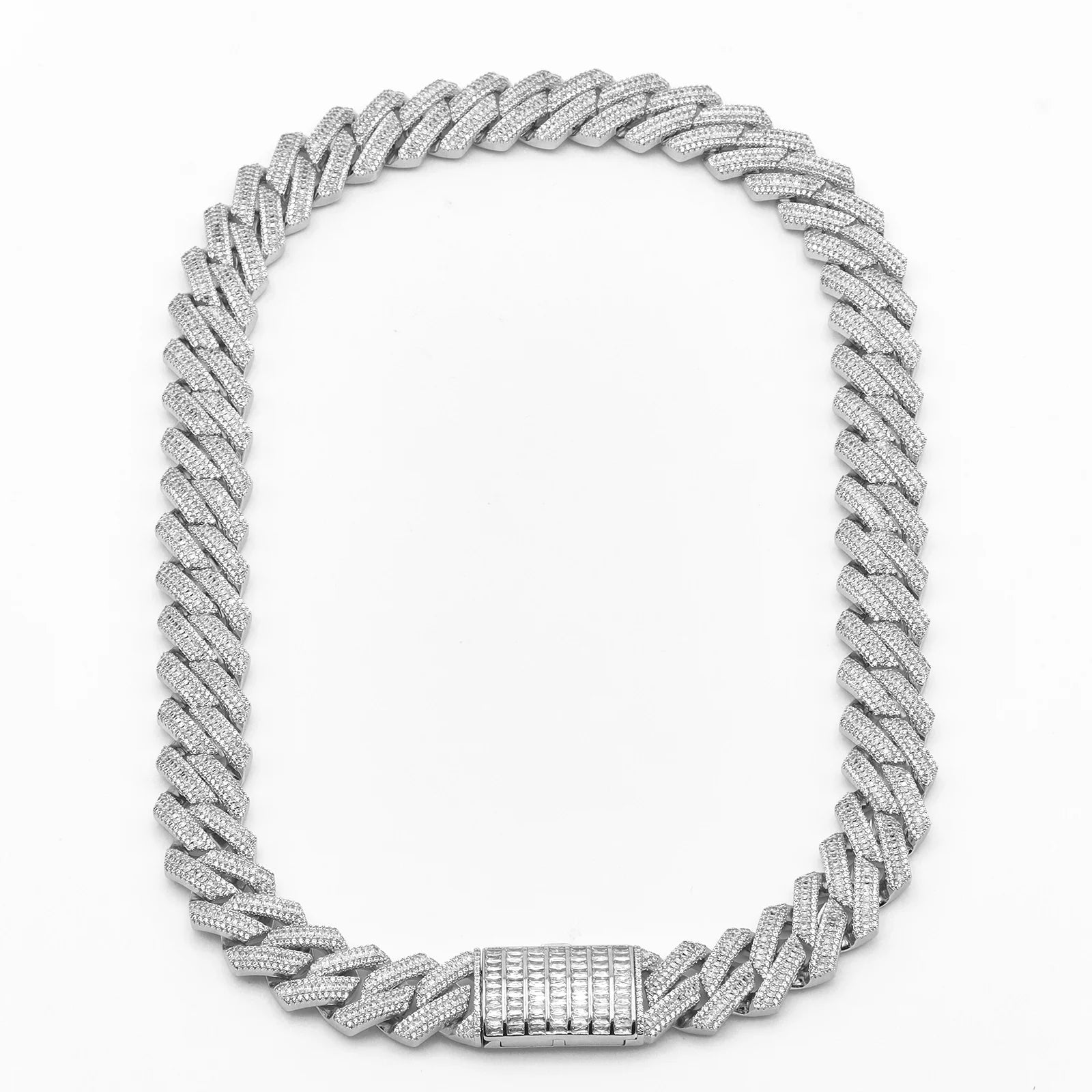 16mm Baguette Diamond Cuban Chain