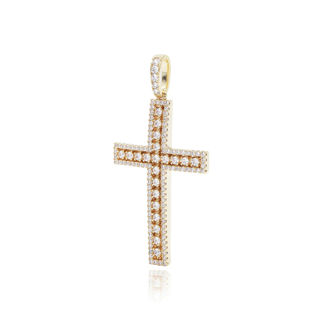 Golden Openwork Cross Pendant