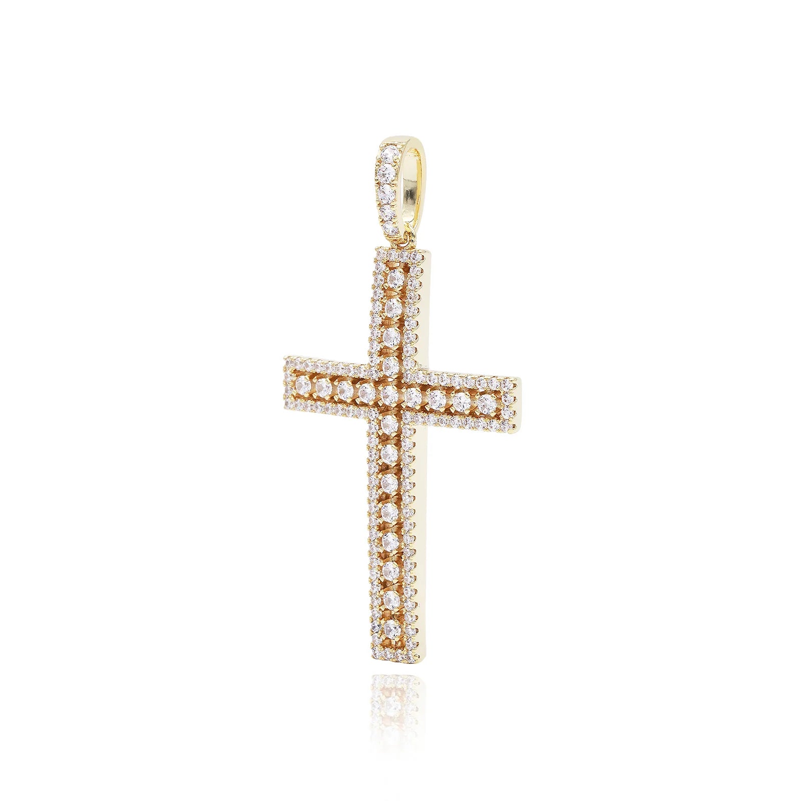 Golden Openwork Cross Pendant