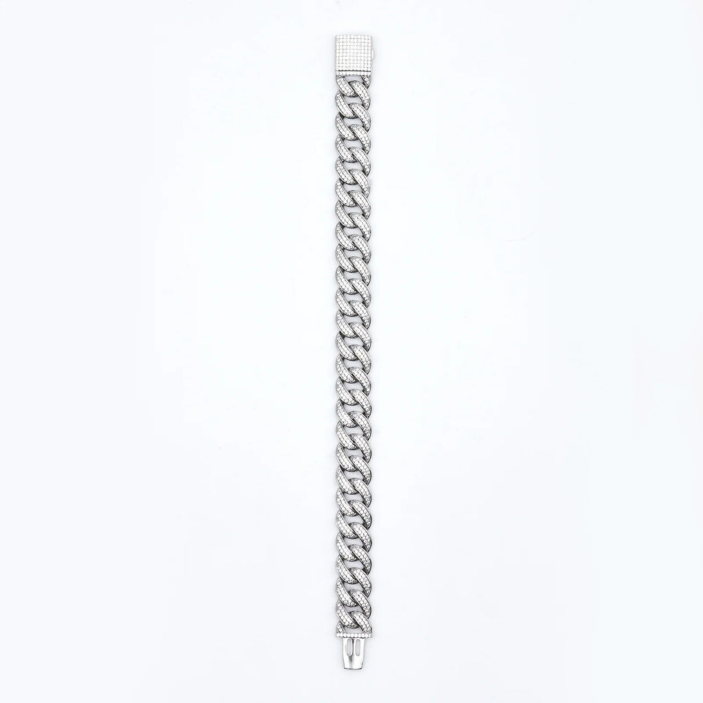 12mm Crescent Moon Cuban Bracelet