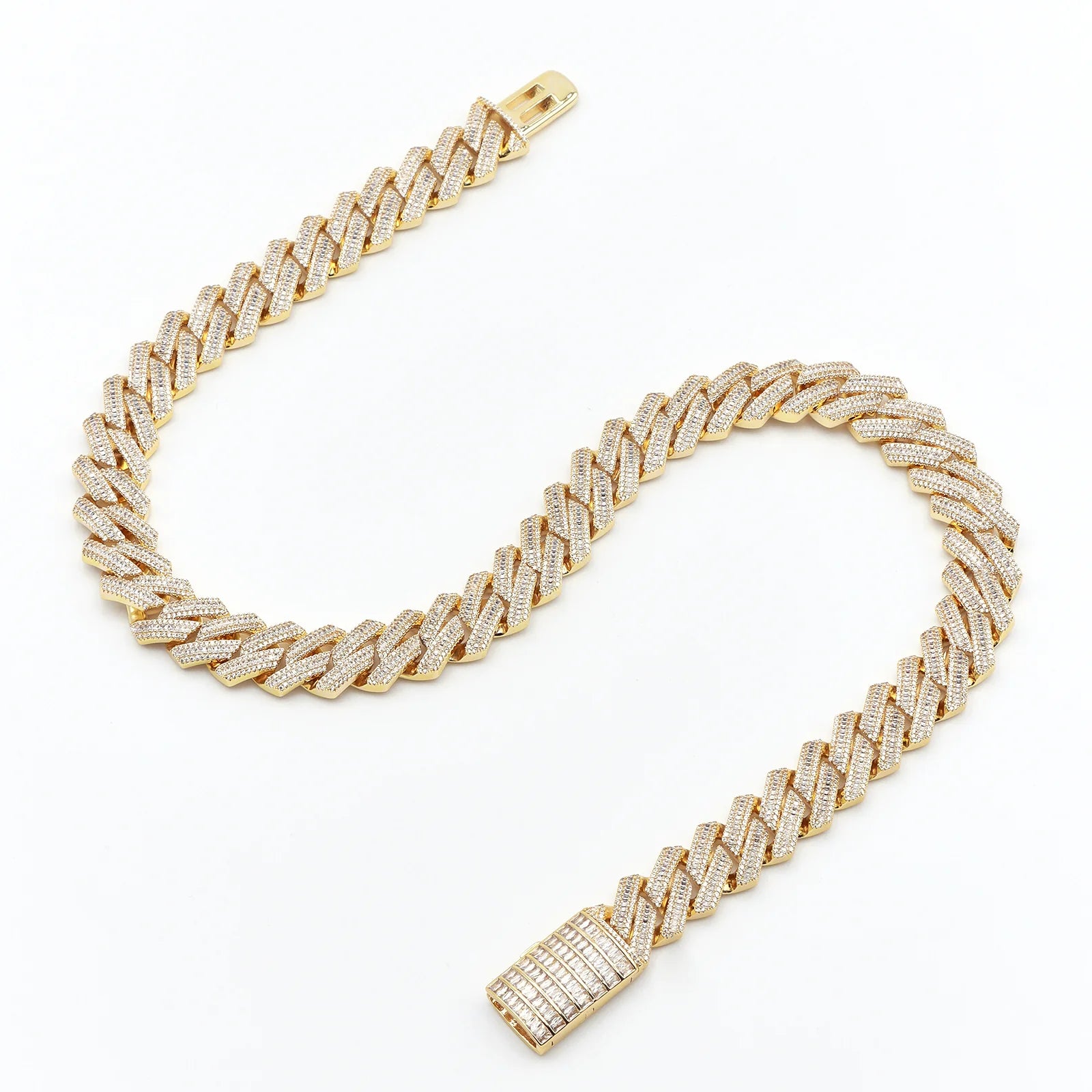 16mm Baguette Diamond Cuban Chain