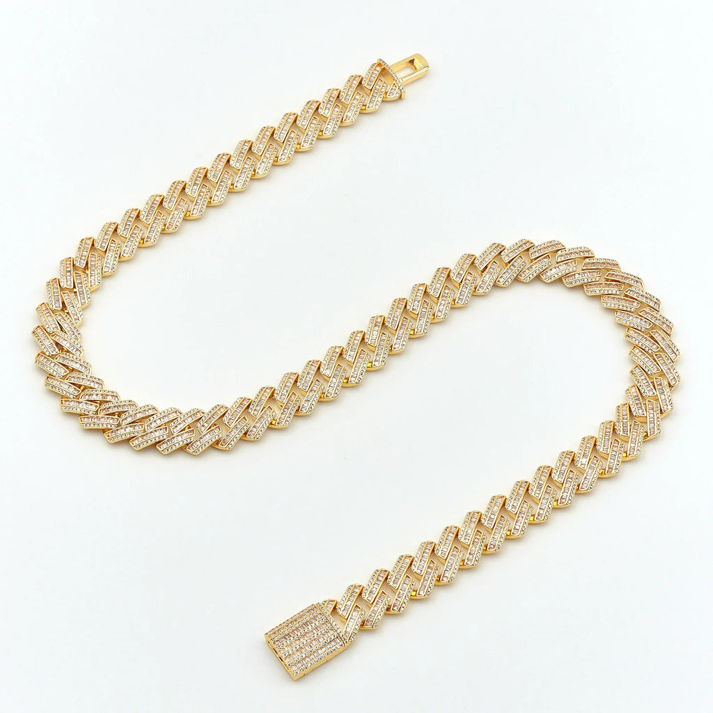16mm Vintage Rectangular Cut Cuban Chain
