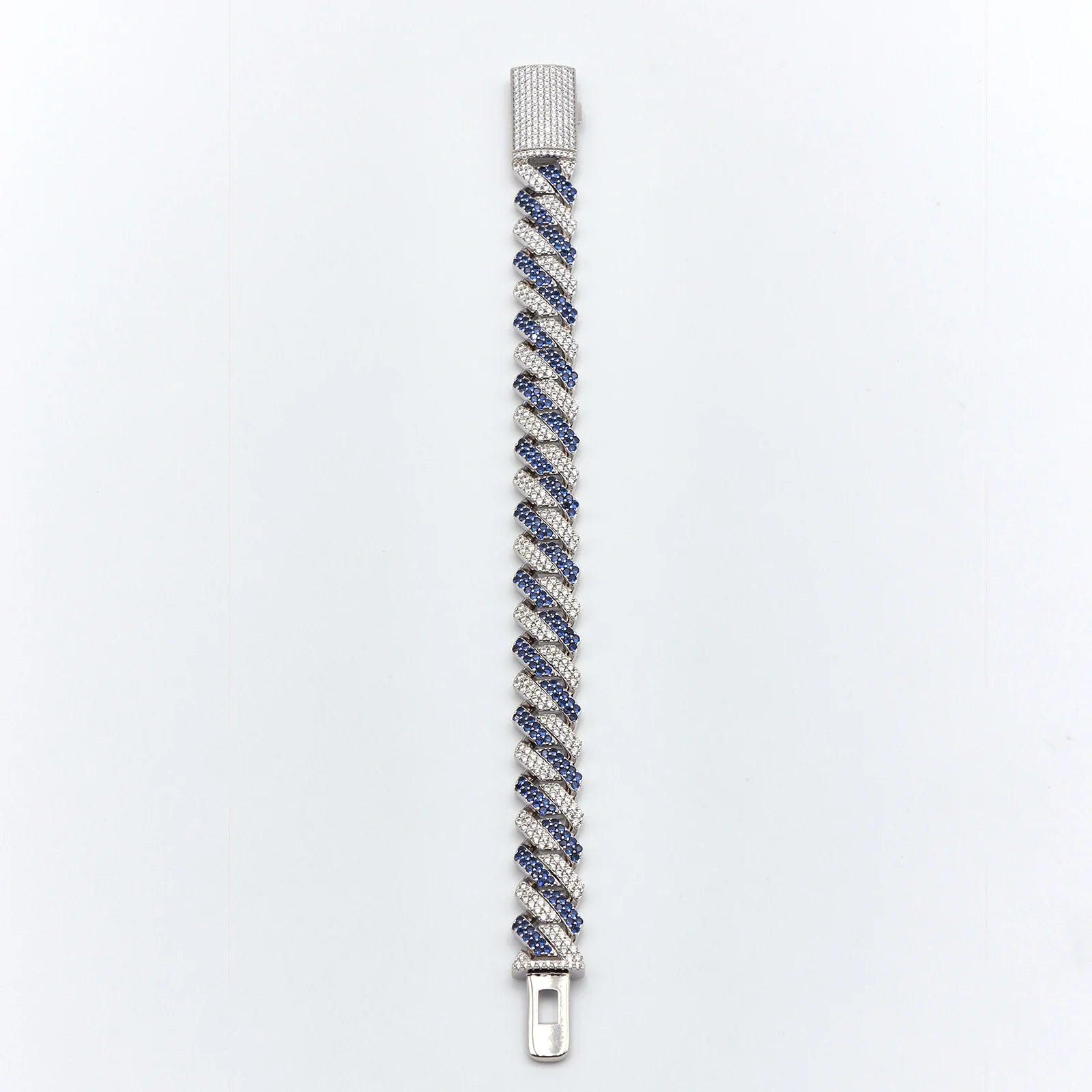 18mm Blue & White Cuban Bracelet