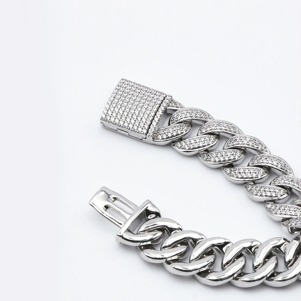 12mm Crescent Moon Cuban Bracelet