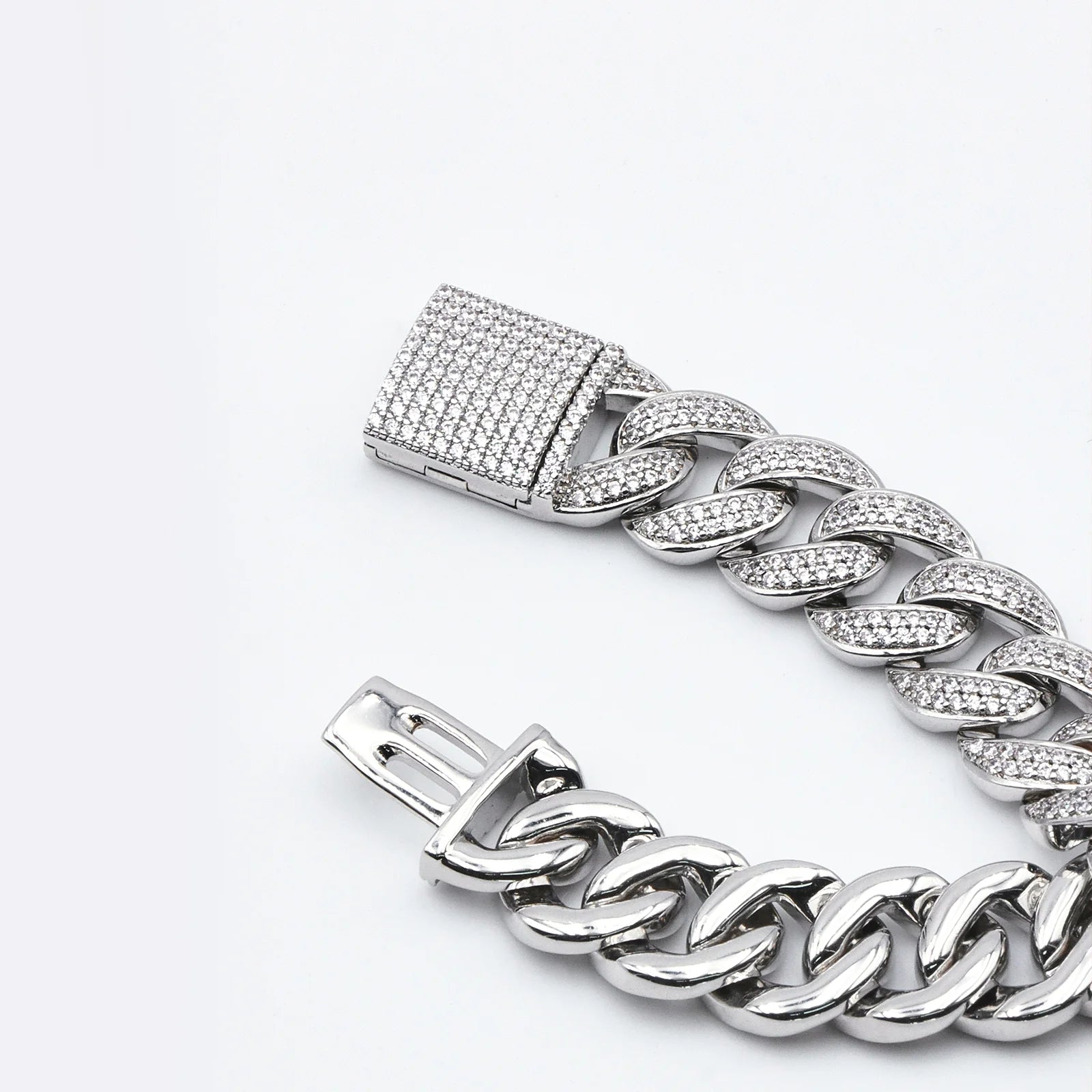 12mm Crescent Moon Cuban Bracelet