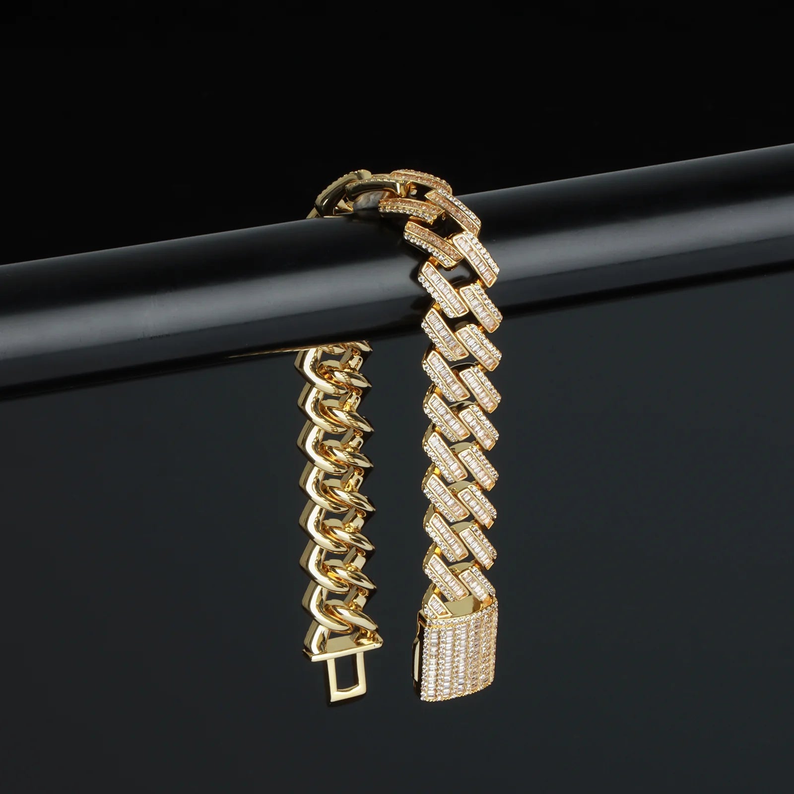 16mm Vintage Rectangular Cut Cuban Bracelet