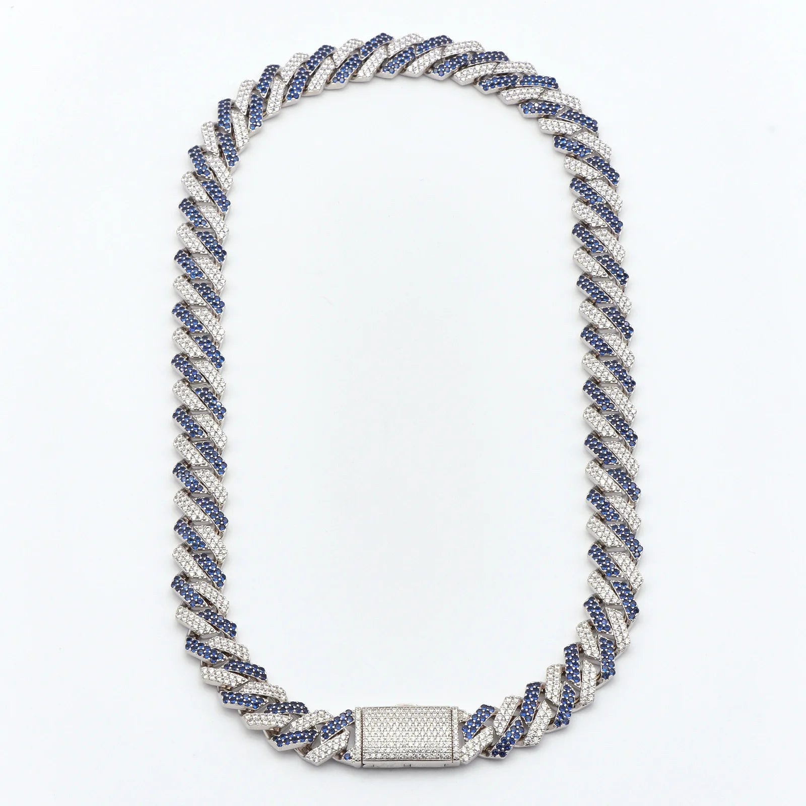 18mm Blue & White Cuban Chain