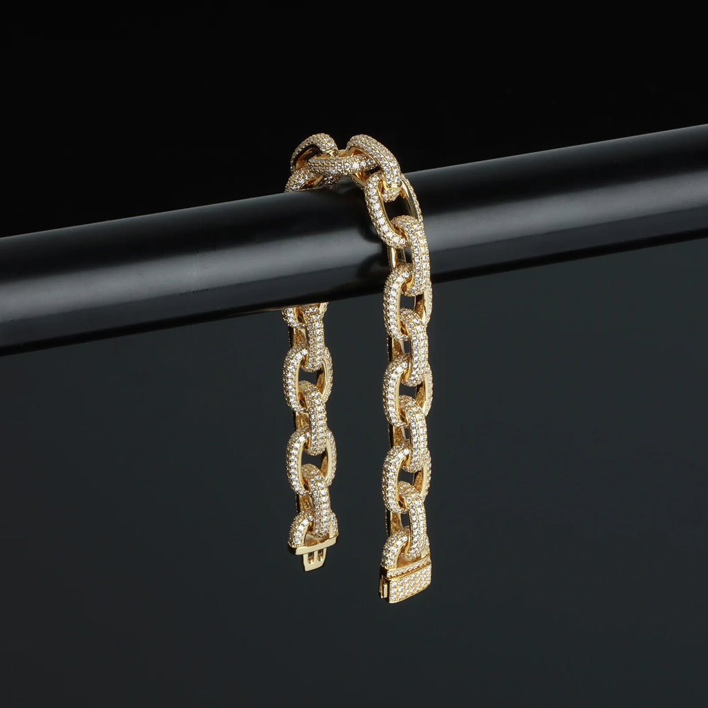 10mm O Cross Chain Cuban Bracelet