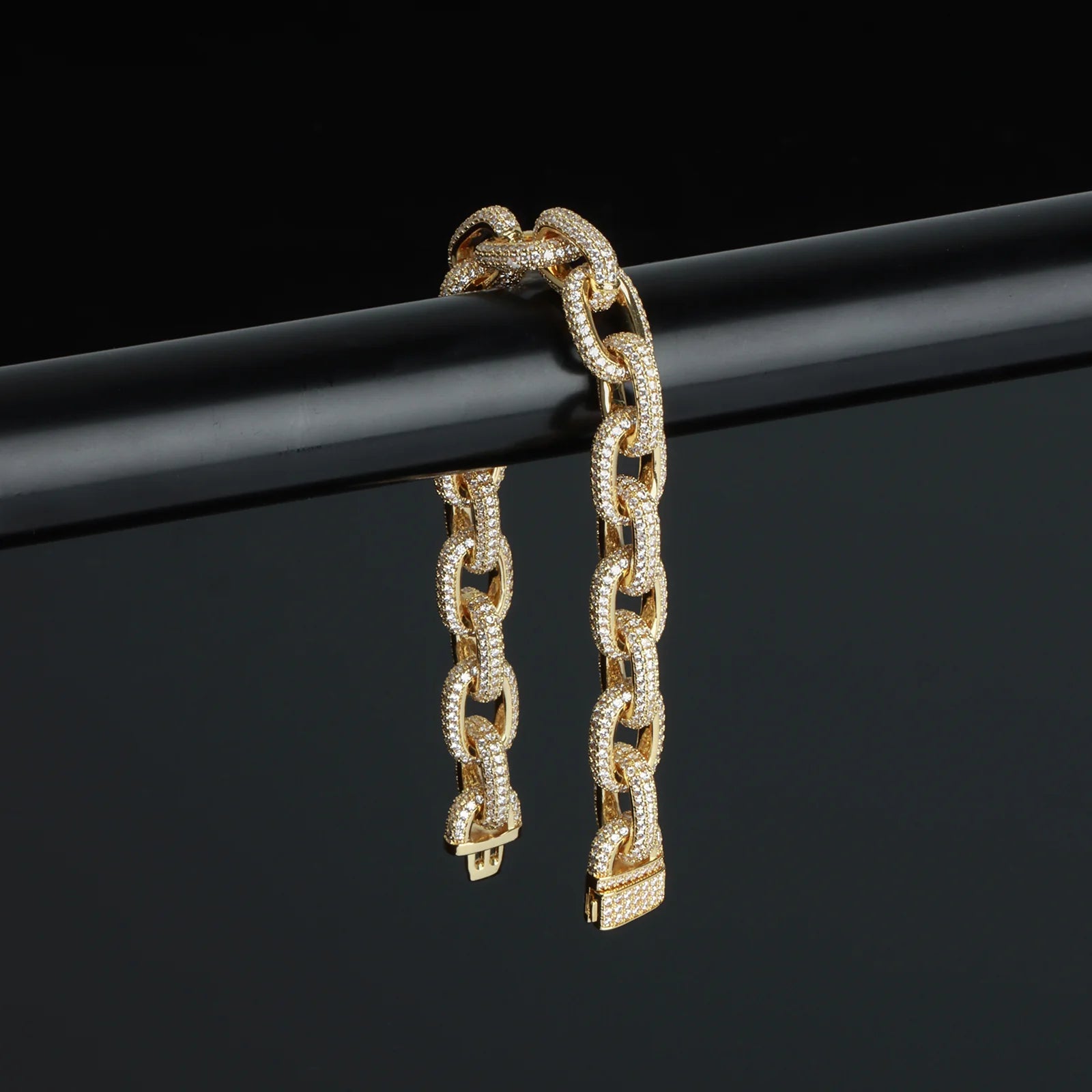 10mm O Cross Chain Cuban Bracelet