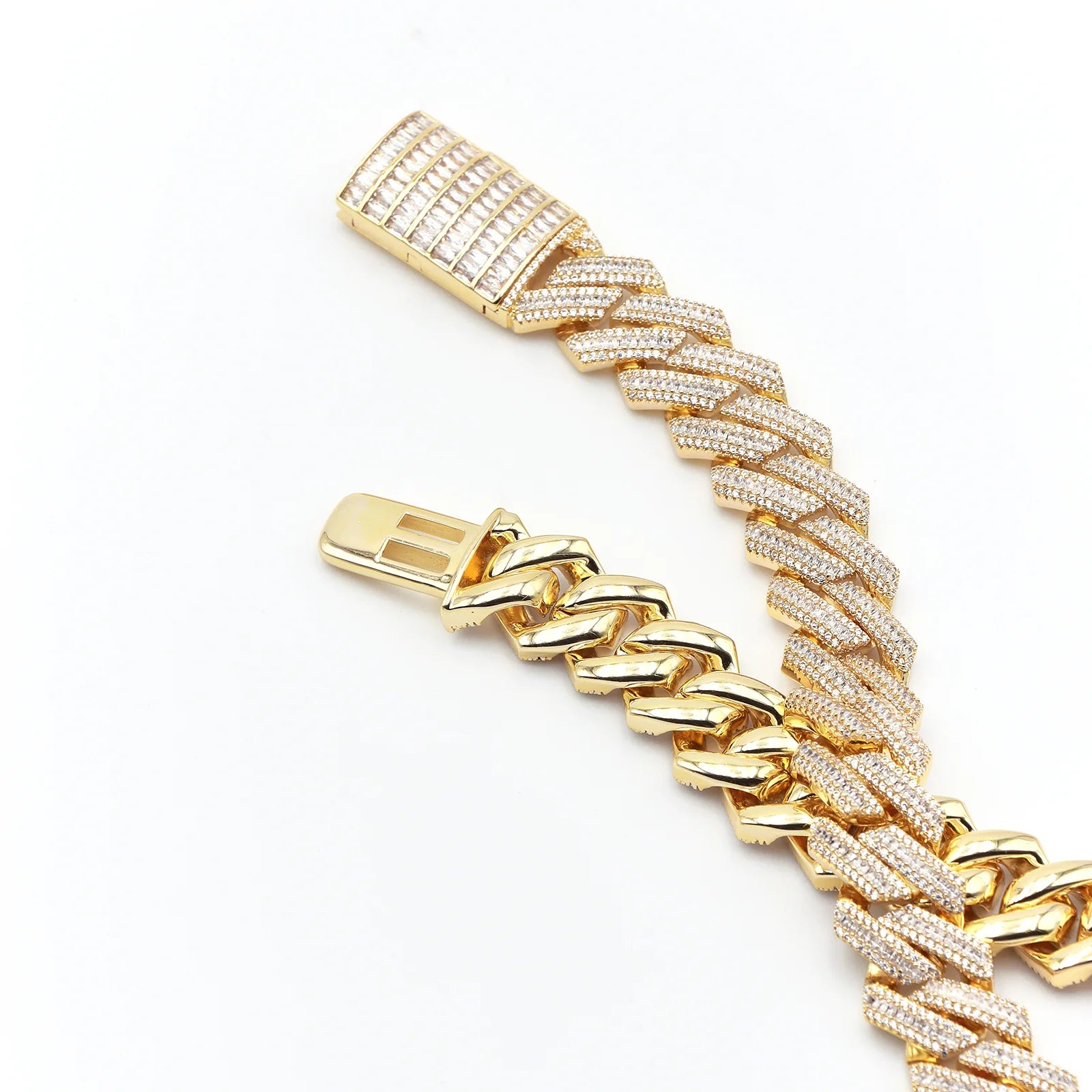 16mm Baguette Diamond Cuban Chain