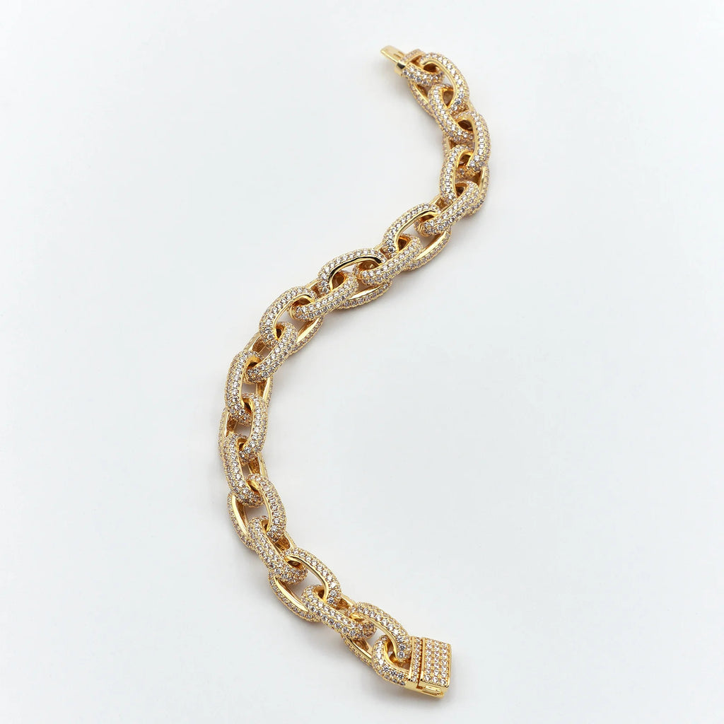 10mm O Cross Chain Cuban Bracelet