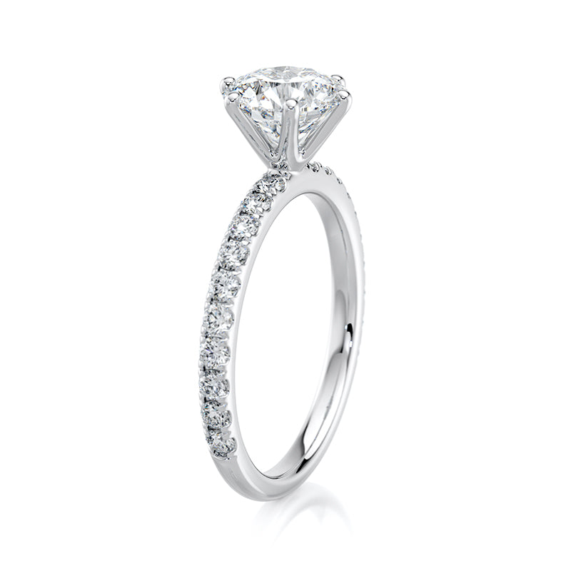 Classic 2mm 6 Prong Pavé 1/2 CTW Platinum Ring
