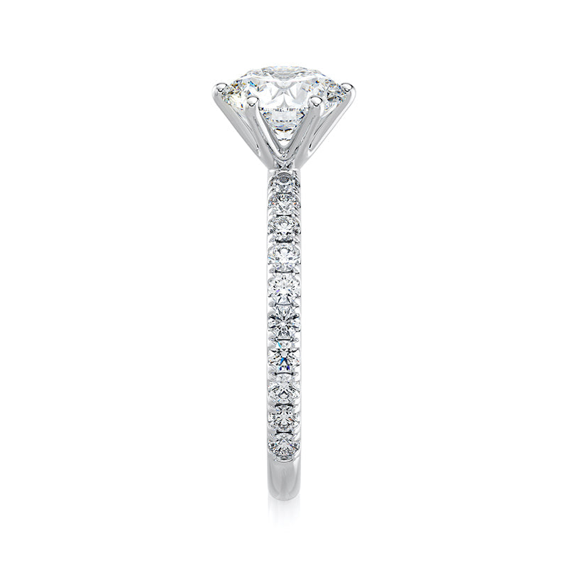 Classic 2mm 6 Prong Pavé 1/2 CTW Platinum Ring