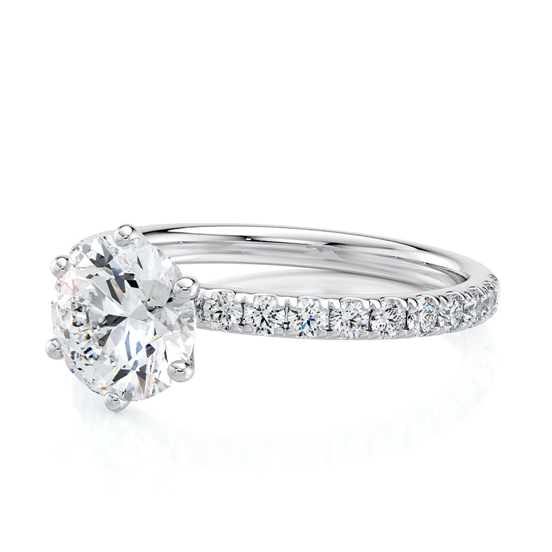 Classic 2mm 6 Prong Pavé 1/2 CTW Platinum Ring