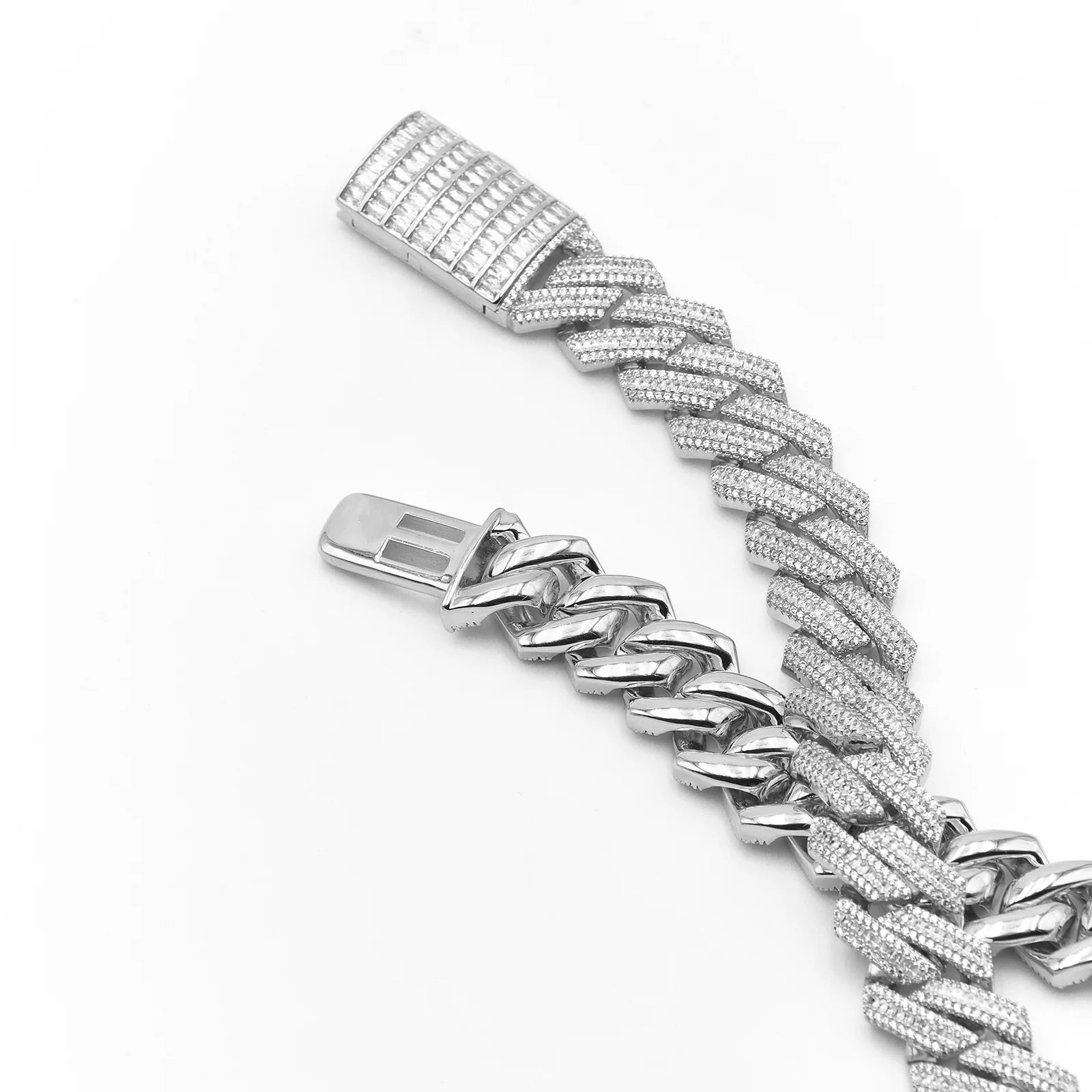 16mm Baguette Diamond Cuban Chain