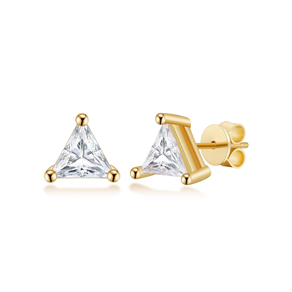 Trilliant Cut Lab Grown Diamond Stud Earrings
