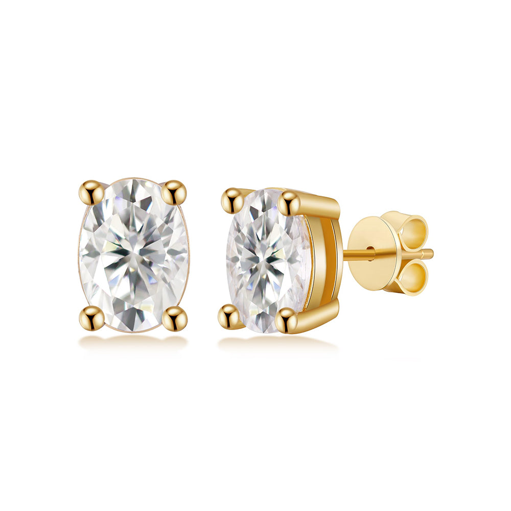 Oval Cut Lab Grown Diamond Stud Earrings