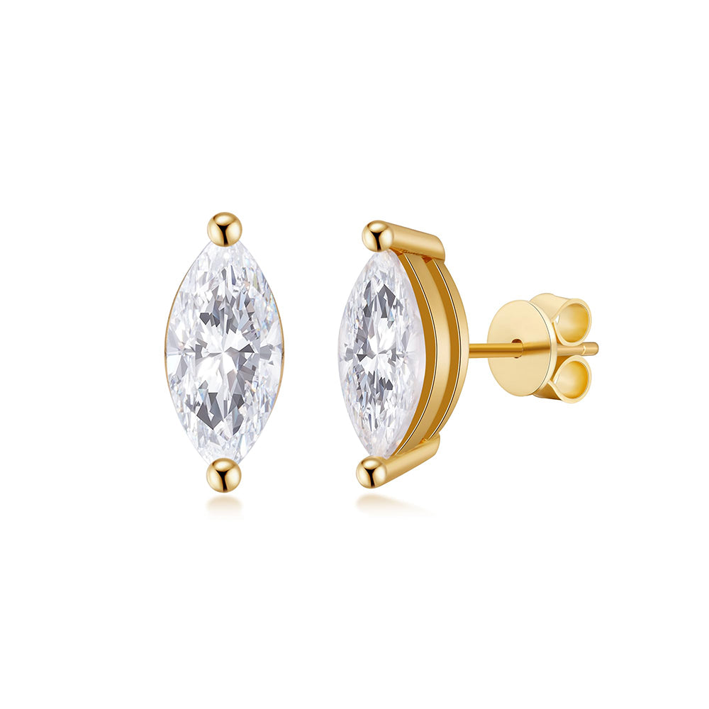 Marquise Cut Lab Grown Diamond Stud Earrings