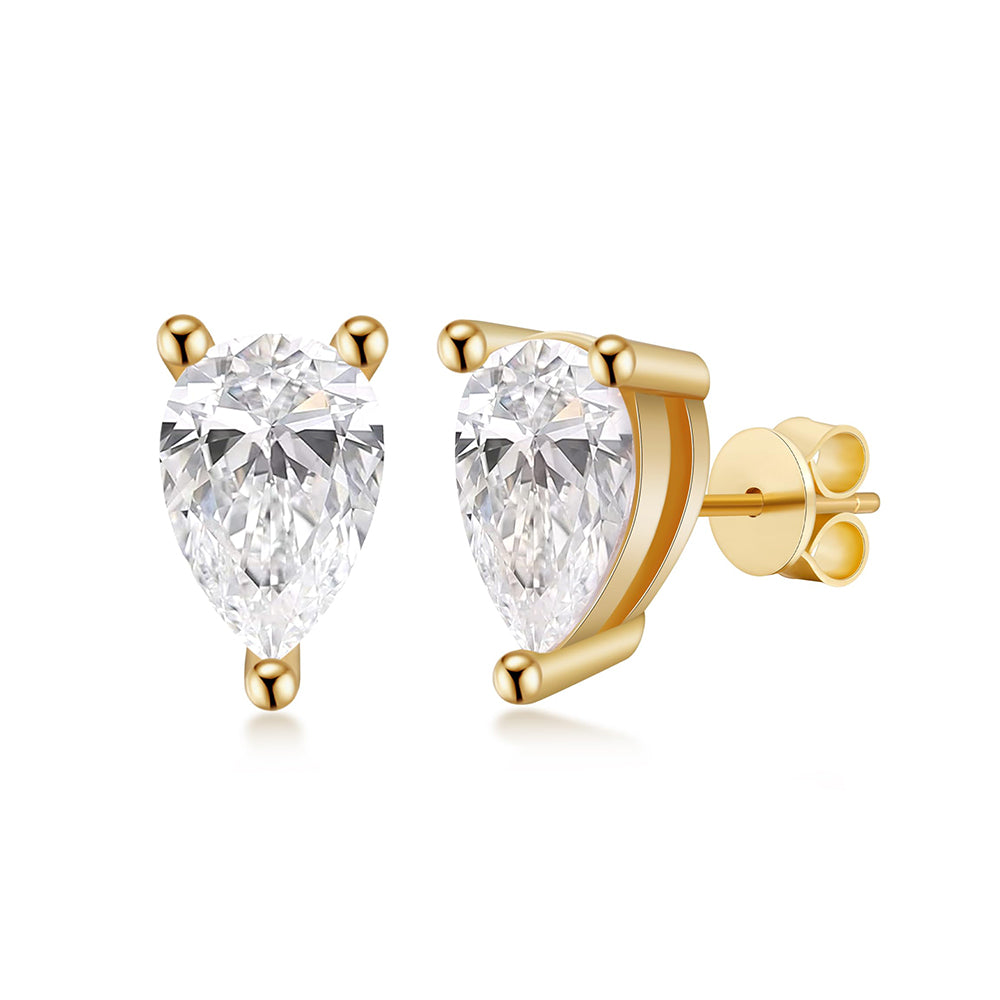Water Drop Pear Cut Lab Grown Diamond Stud Earrings