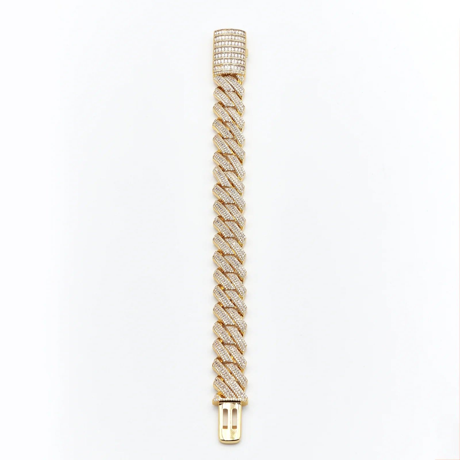 16mm Baguette Diamond Cuban Bracelet