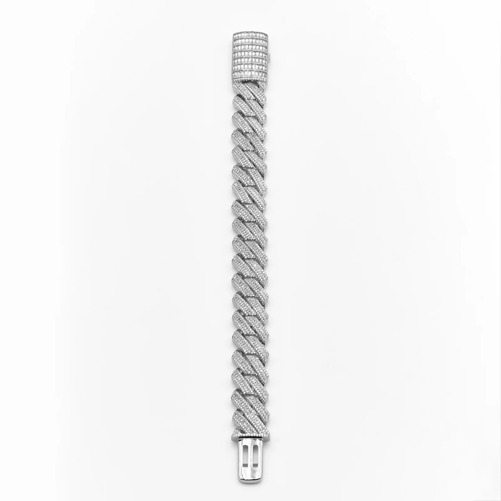 16mm Baguette Diamond Cuban Bracelet