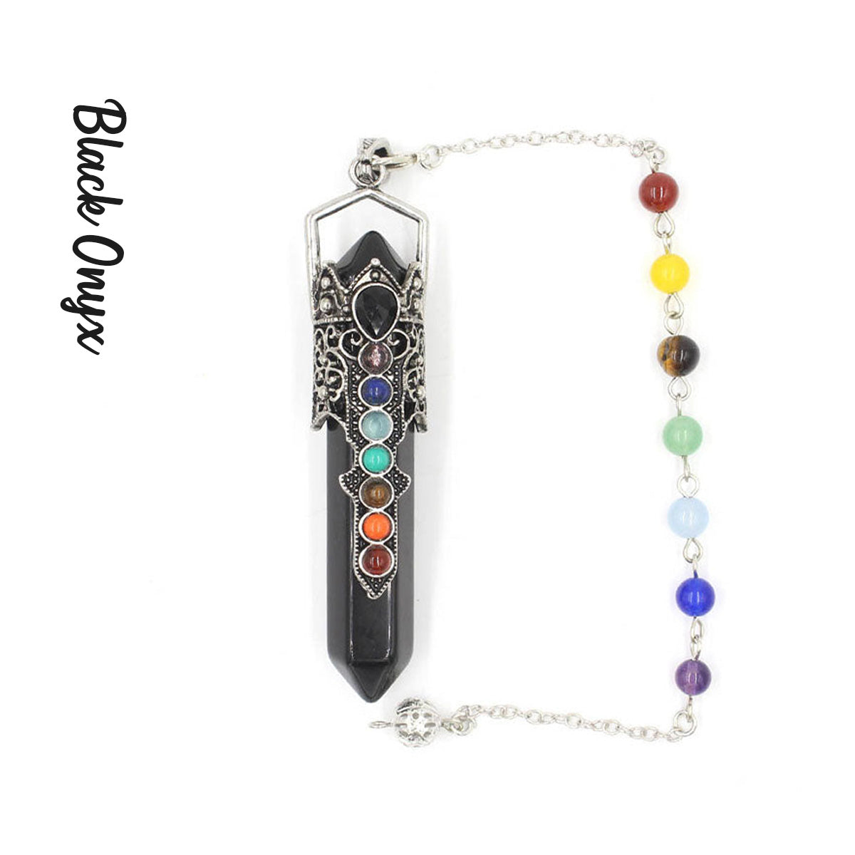 Chakra | Antique Silver Crown Crystal Pendulum