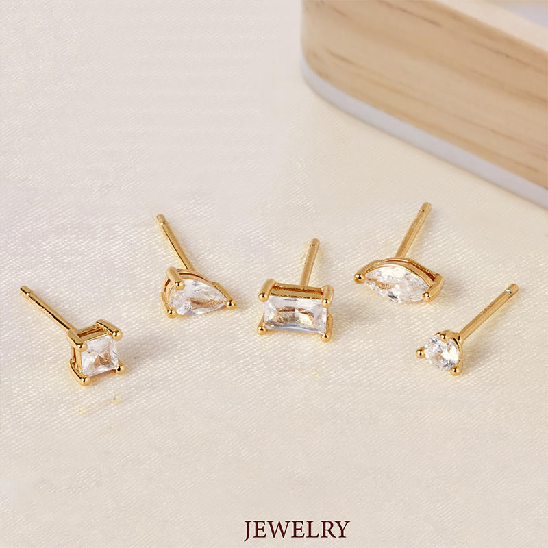 Square Princess Cut Lab Grown Diamond Stud Earrings